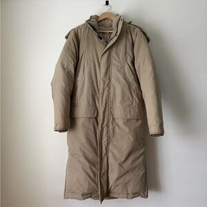 LLBean Vintage Men's Beige Puffer Down and Goretex Parka Coat